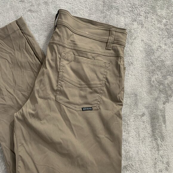 prAna Brion Pant Mens Size 35x27” Performance Chino Brown Nylon Outdoor Gorpcore - Picture 2 of 15